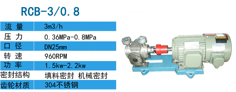 RCB不銹鋼保溫齒輪泵