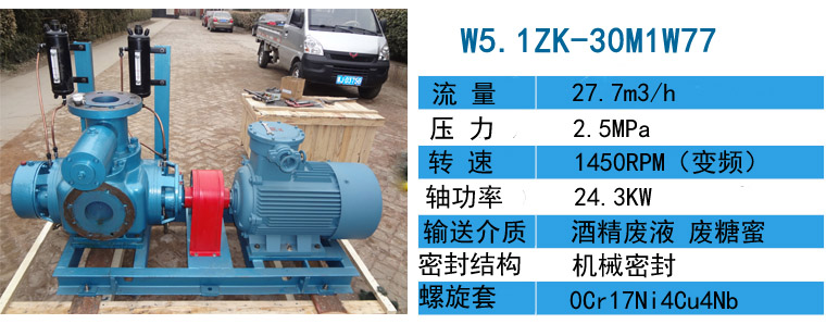 W5.1ZK-30M1W77不銹鋼雙螺桿泵