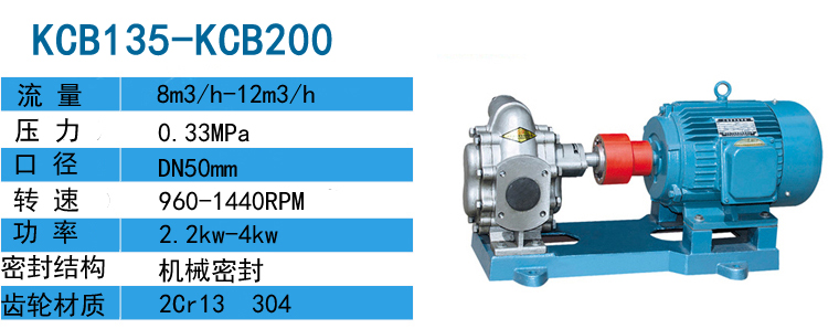 KCB200不銹鋼齒輪泵